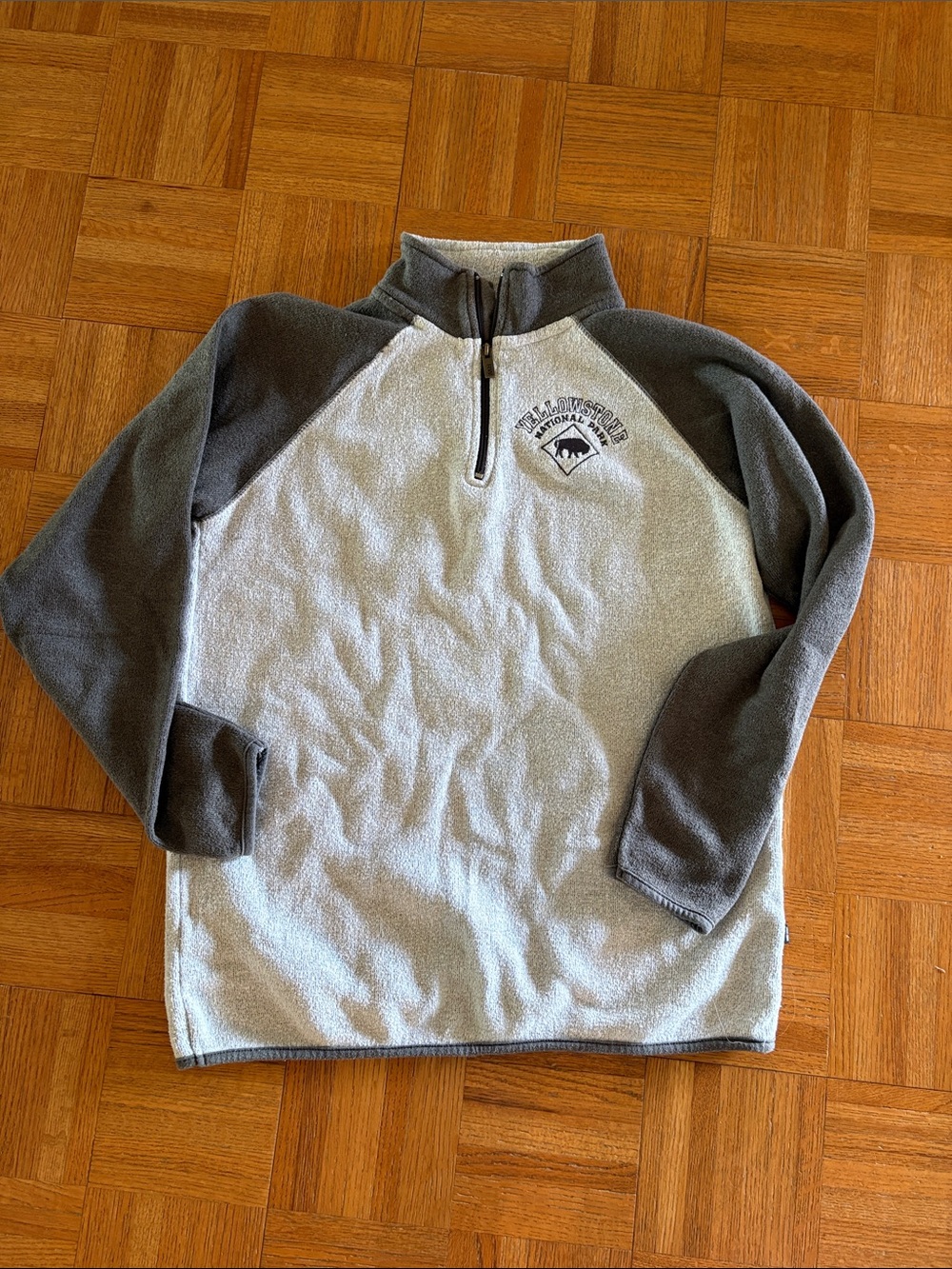 Men's Two-Tone Gray YellowStone Quarter-Zip Fleece Pullover